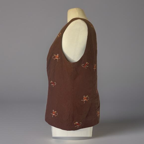 VTG Plaza South Petite Women's Size 16P Dressy Dancing Monkeys Fully Lined Crop - Picture 3 of 12